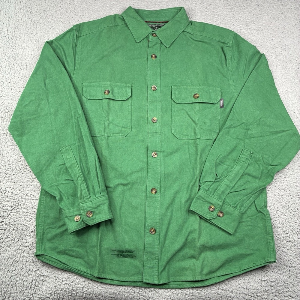 Woolrich Chamois Expedition Shirt Men's Large Green Button Up NWT